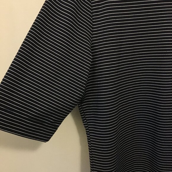 Lauren Ralph Lauren Navy Blue and White Pinstripe Sporty Half Sleeve Tee - Picture 5 of 15